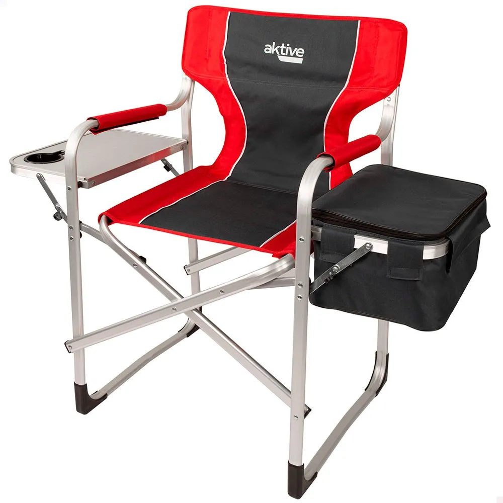 Aktive Aluminium Med Brett Og Kjølebagregissør Sammenleggbar Stol unisex, Black / red, One Size