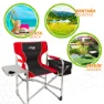 Aktive Aluminium Med Brett Og Kjølebagregissør Sammenleggbar Stol unisex, Black / red, One Size