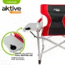 Aktive Aluminium Med Brett Og Kjølebagregissør Sammenleggbar Stol unisex, Black / red, One Size
