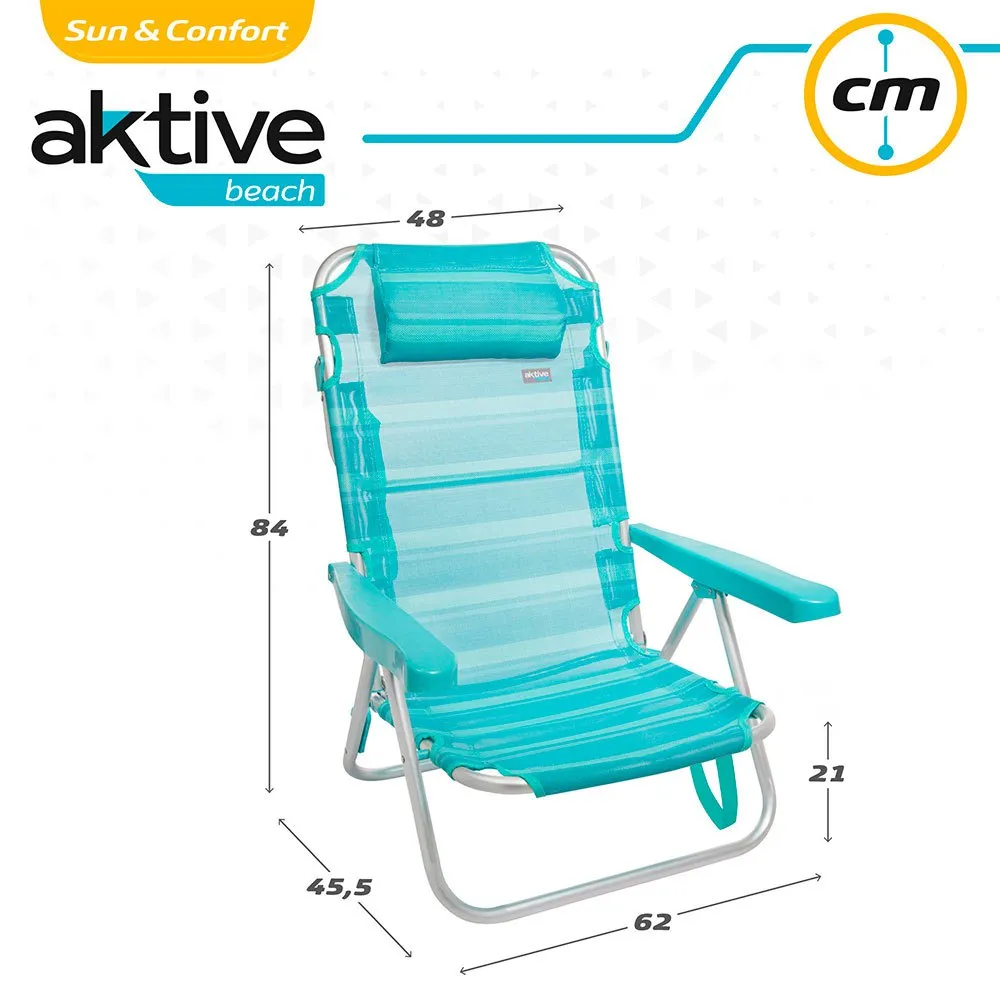 Aktive Aluminium Multiposisjons Sammenleggbar Stol 62x48x83 Cm unisex Aktive Aluminium Multiposisjons Sammenleggbar Stol 62x48x83 Cm unisex