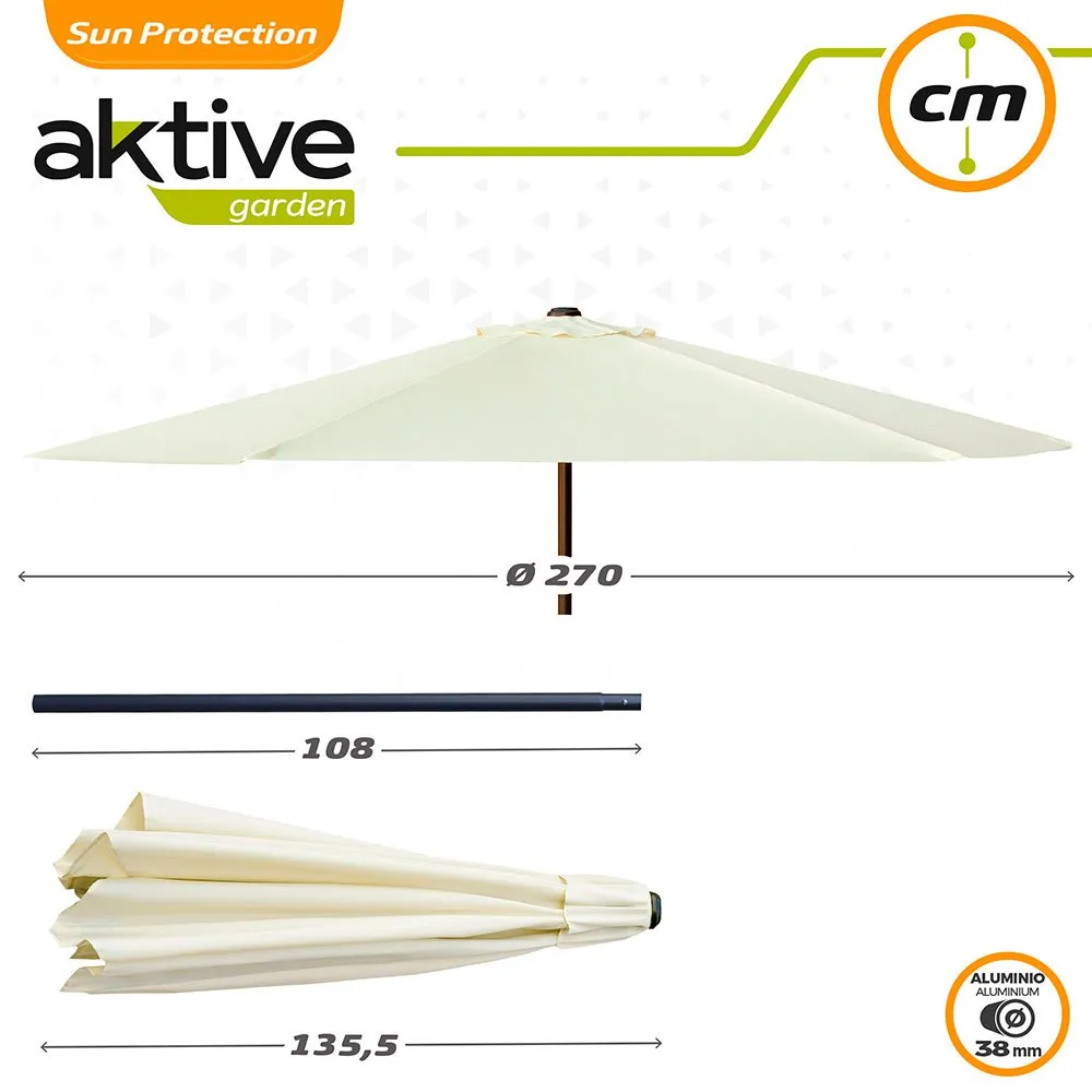 Aktive Aluminium Sekskantet Parasoll Med Uv-beskyttelse Og Dobbelt Trinsesystem 270 Cm 38 Mm 240 Cm unisex, Beige, One Size Aktive Aluminium Sekskantet Parasoll Med Uv-beskyttelse Og Dobbelt Trinsesystem 270 Cm 38 Mm 240 Cm unisex, Beige, One Size