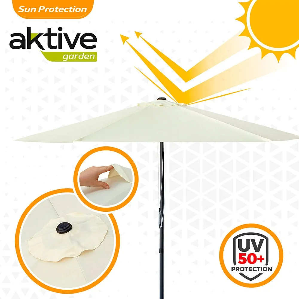 Aktive Aluminium Sekskantet Parasoll Med Uv-beskyttelse Og Dobbelt Trinsesystem 270 Cm 38 Mm 240 Cm unisex, Beige, One Size Aktive Aluminium Sekskantet Parasoll Med Uv-beskyttelse Og Dobbelt Trinsesystem 270 Cm 38 Mm 240 Cm unisex, Beige, One Size