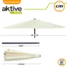 Aktive Aluminium Sekskantet Parasoll Med Uv-beskyttelse Og Dobbelt Trinsesystem 270 Cm 38 Mm 240 Cm unisex, Beige, One Size