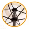 Aktive Aluminium Sekskantet Parasoll Med Uv-beskyttelse Og Dobbelt Trinsesystem 270 Cm 38 Mm 240 Cm unisex, Beige, One Size