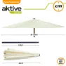 Aktive Aluminium Sekskantet Parasoll Med Uv-beskyttelse Og Dobbelt Trinsesystem 300 Cm 48 Mm 250 Cm unisex, Beige, One Size