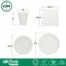 Aktive Biologisk Nedbrytbart Engangsservise 180 Stykker, White, One Size