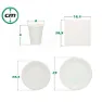 Aktive Biologisk Nedbrytbart Engangsservise 180 Stykker, White, One Size