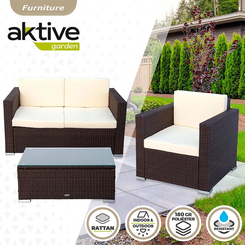 Aktive Bord Med 2 Lenestoler unisex, Beige / brown, One Size Aktive Bord Med 2 Lenestoler unisex, Beige / brown, One Size