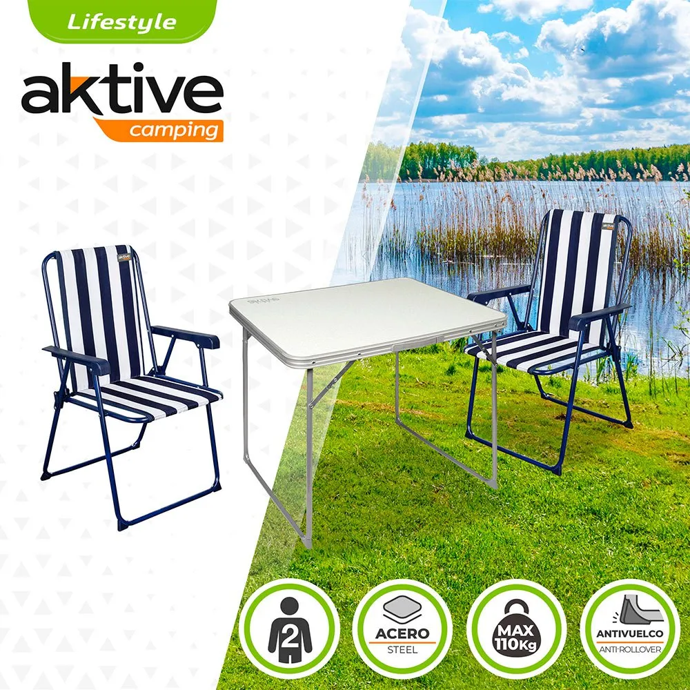 Aktive Bord Med 2 Sammenleggbare Stoler (sett) unisex, Grey, One Size Aktive Bord Med 2 Sammenleggbare Stoler (sett) unisex, Grey, One Size