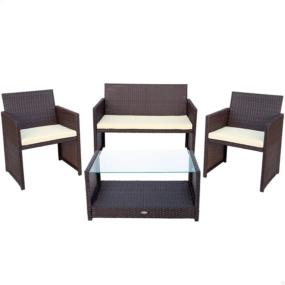 Aktive Bord Med 3 Lenestoler unisex, Black, One Size
