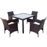 Aktive Bord Med 4 Stoler unisex, Black, One Size