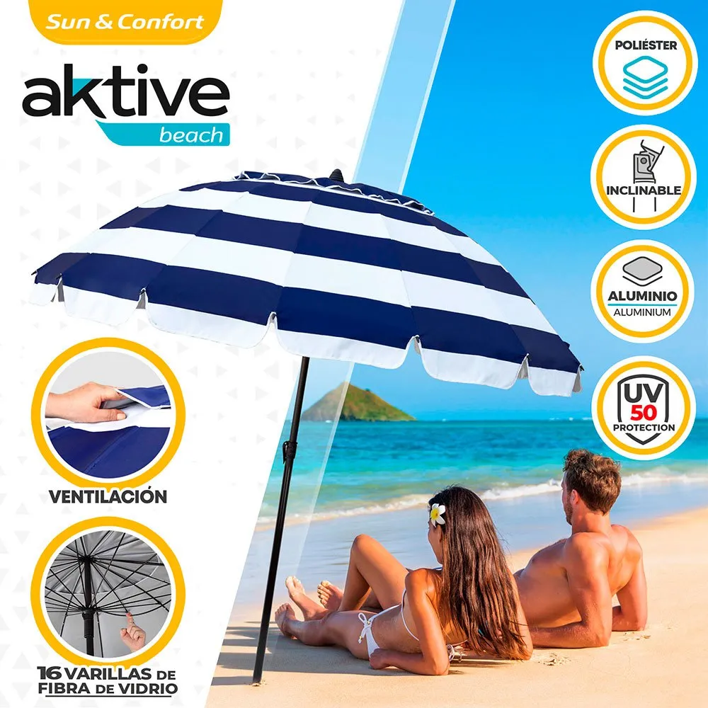 Aktive D240 Tubo Uv50 Parasoll unisex, Blue, One Size