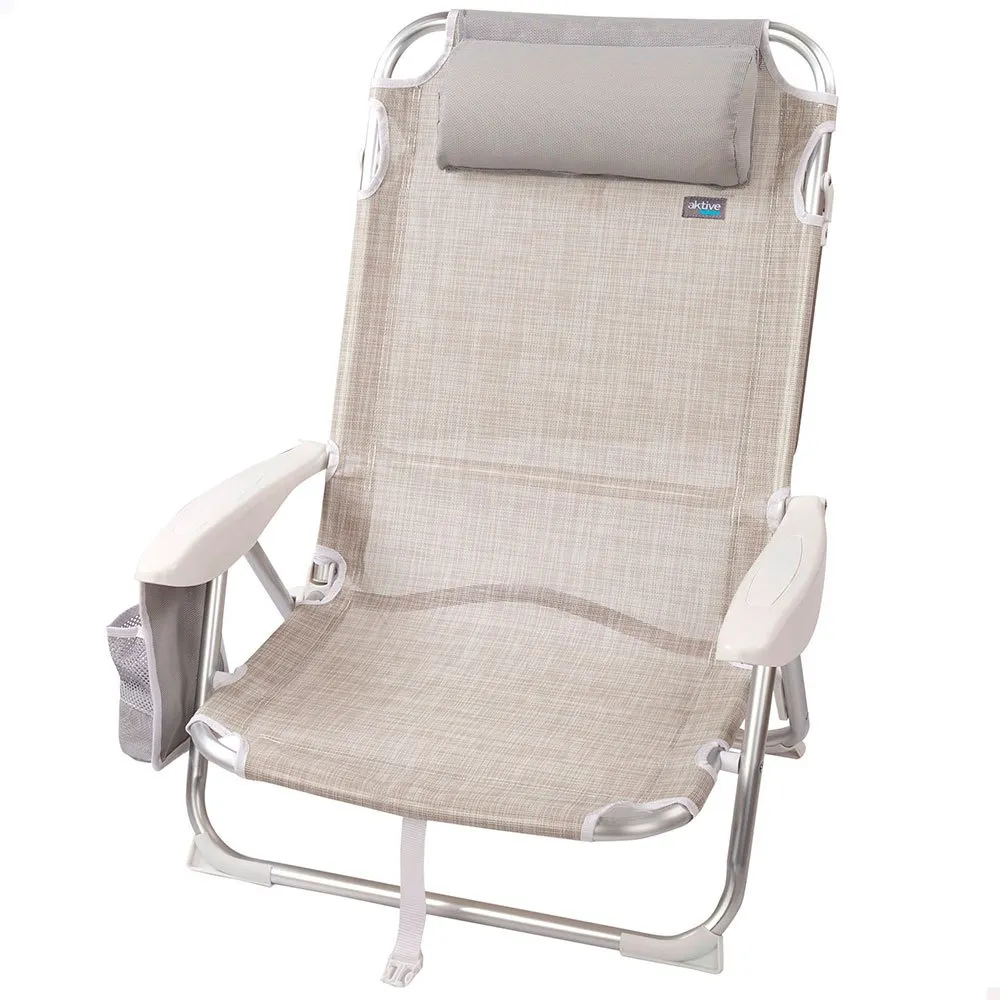 Aktive Flerposisjons Sammenleggbar Strandstol I Aluminium Refurbished unisex, Beige, One Size Aktive Flerposisjons Sammenleggbar Strandstol I Aluminium Refurbished unisex, Beige, One Size