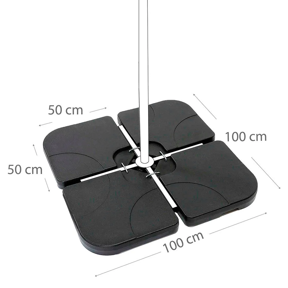 Aktive Fylbart Firkantet Parasollstativ 4 Stykker unisex, Black, One Size