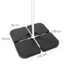 Aktive Fylbart Firkantet Parasollstativ 4 Stykker unisex, Black, One Size