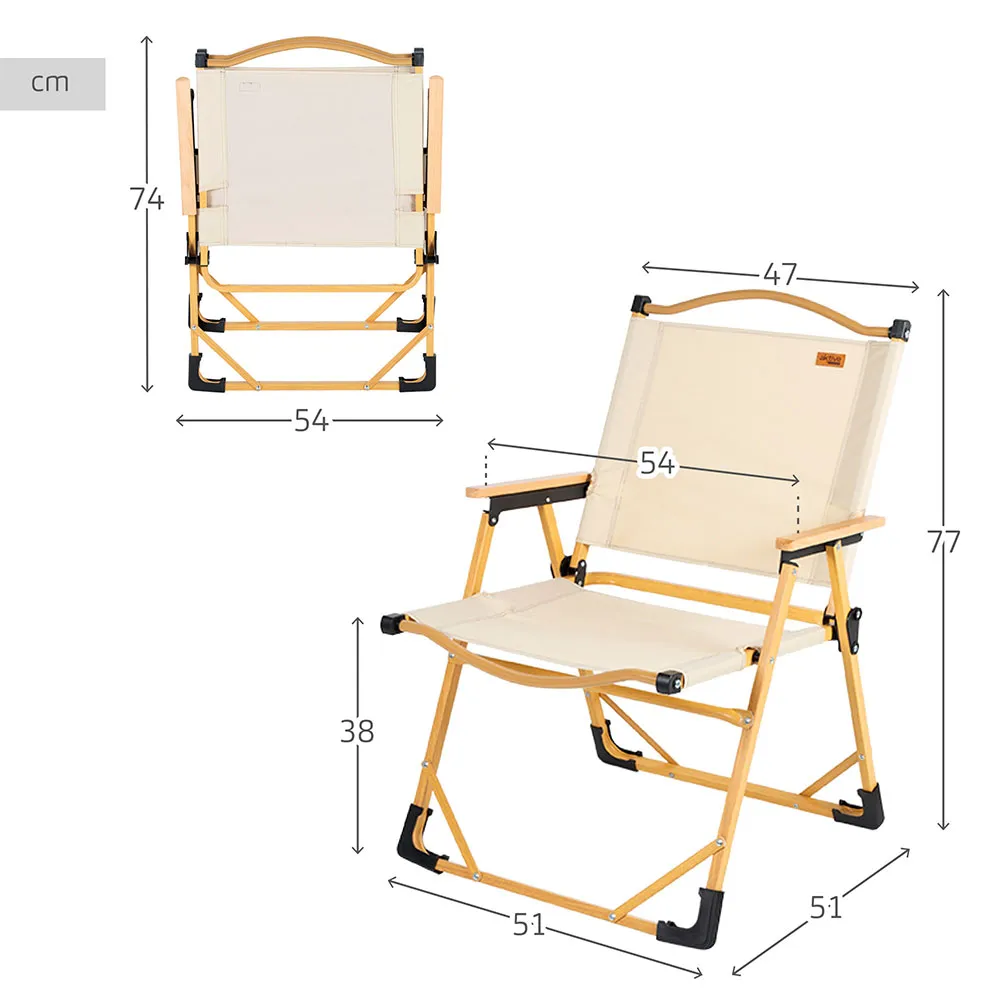 Aktive Glamping Høy Sammenleggbar Stol unisex, Beige, 61 x 54 x x 40-77cm Aktive Glamping Høy Sammenleggbar Stol unisex, Beige, 61 x 54 x x 40-77cm