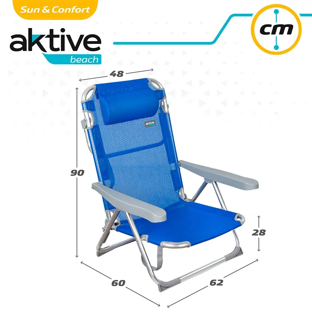 Aktive Høy Strandstol I Tekstil 62x60x90 Cm unisex