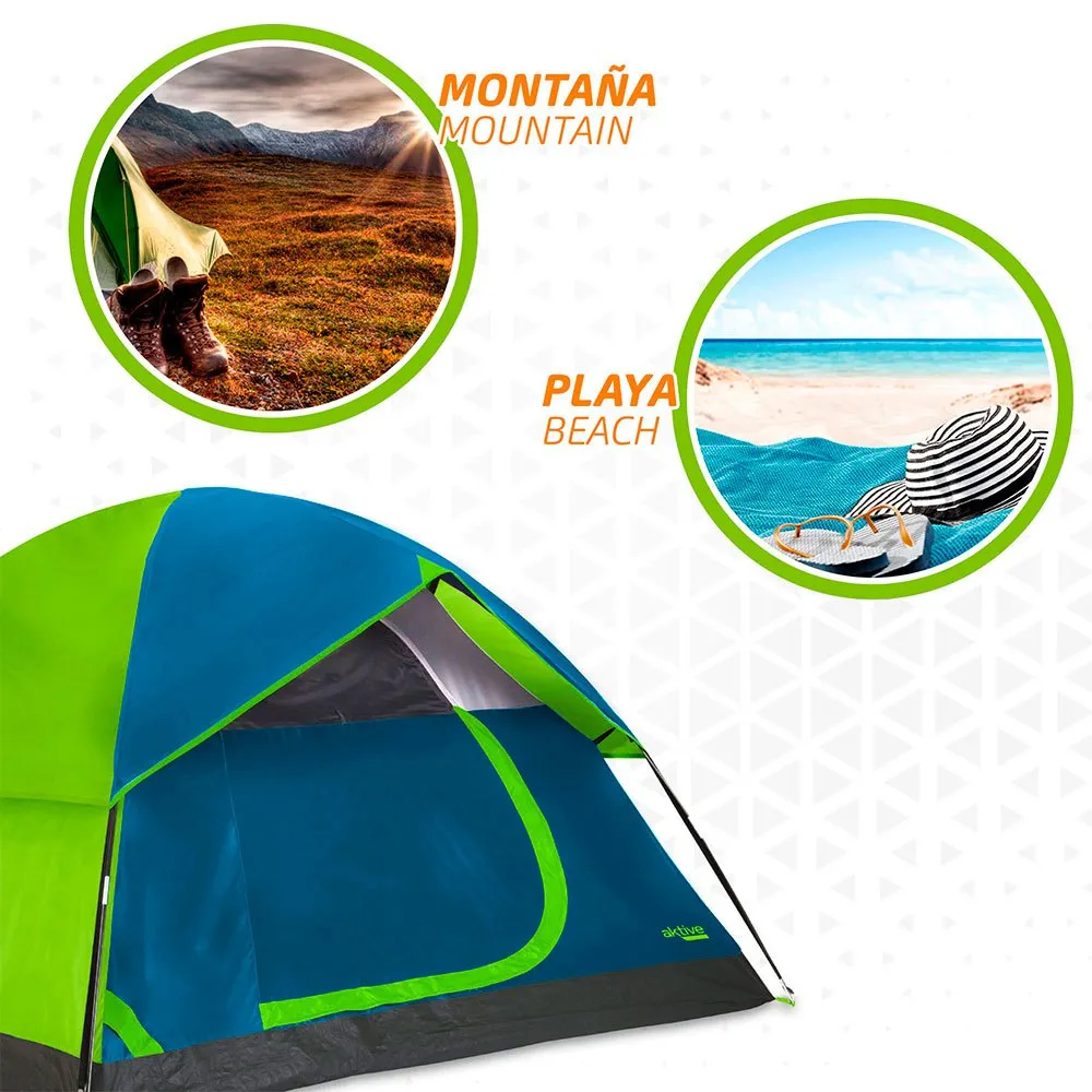 Aktive Iglu 240x210x130 Cm Telt, Blue / green, 3 Steder