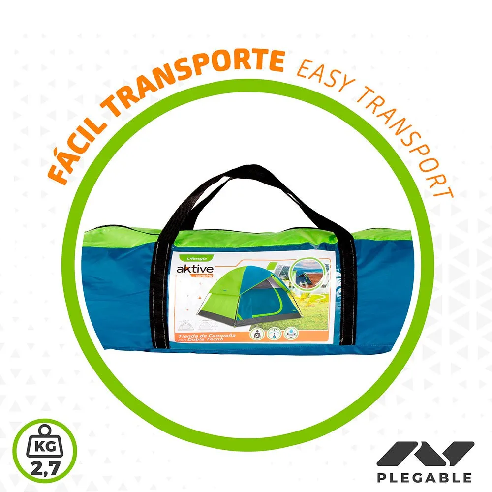 Aktive Iglu 240x210x130 Cm Telt, Blue / green, 3 Steder