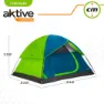 Aktive Iglu 240x210x130 Cm Telt, Blue / green, 3 Steder