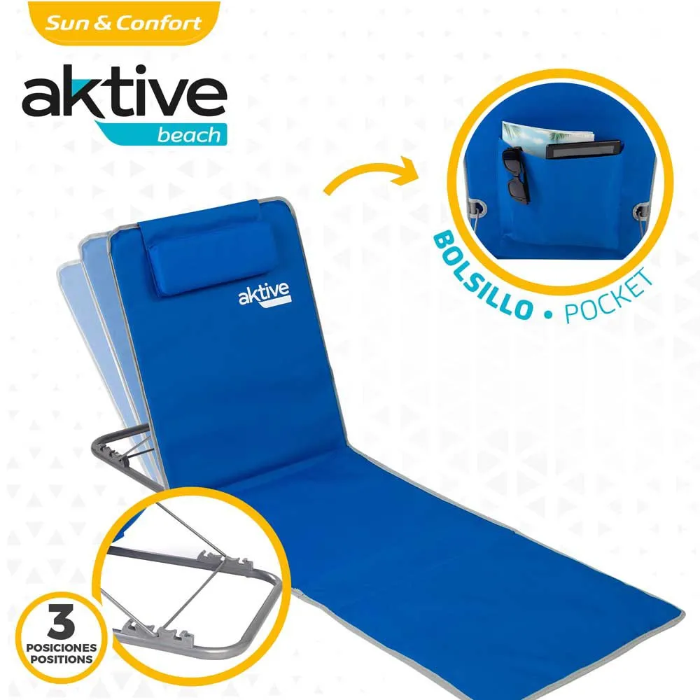 Aktive Justerbar Strandmatte unisex, Blue, 48 x 130.5 x 43.5cm