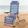 Aktive Justerbar Strandseng Med Pute Refurbished, Blue / white, 75 x 63 x 43-114cm