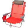 Aktive Justerbar Strandstol Med Pute unisex, Red, One Size