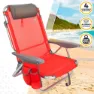 Aktive Justerbar Strandstol Med Pute unisex, Red, One Size
