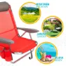 Aktive Justerbar Strandstol Med Pute unisex, Red, One Size