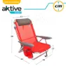 Aktive Justerbar Strandstol Med Pute unisex, Red, One Size