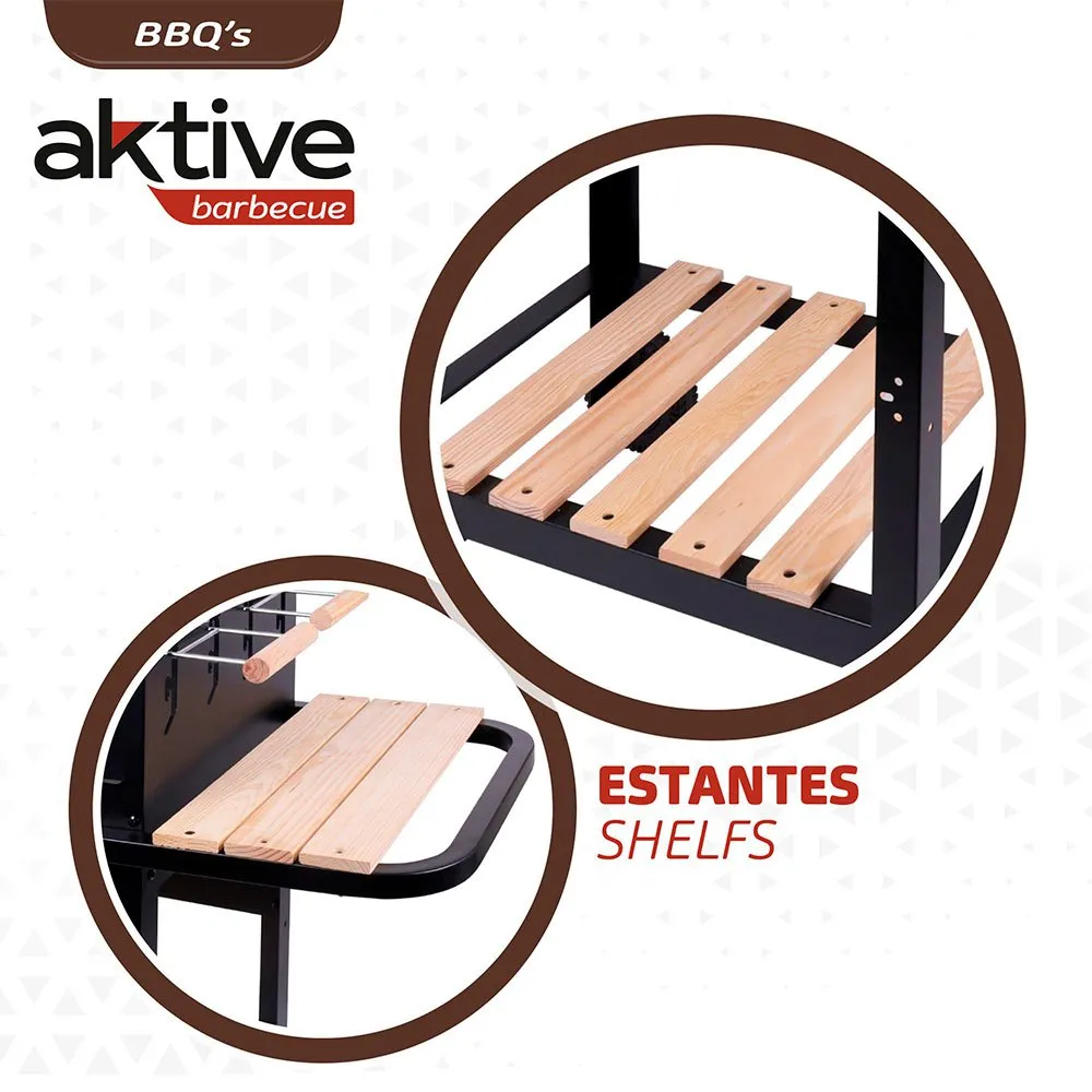 Aktive Kullgrill 100.5x40x88.5 Cm unisex, Black, One Size