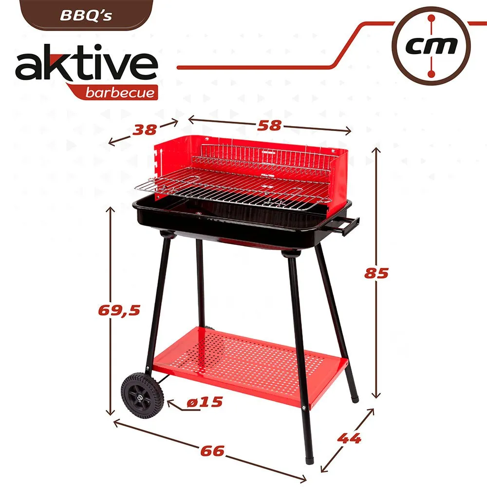 Aktive Kullgrill 66x44x85 Cm unisex, Black, One Size