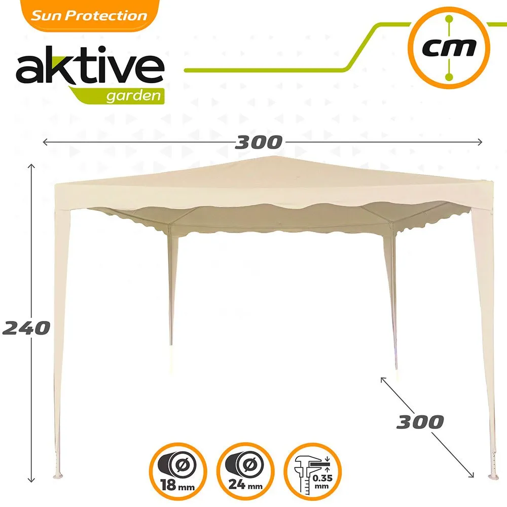 Aktive Kvadratisk Lysthus 300x300x240 Cm unisex, Beige, One Size