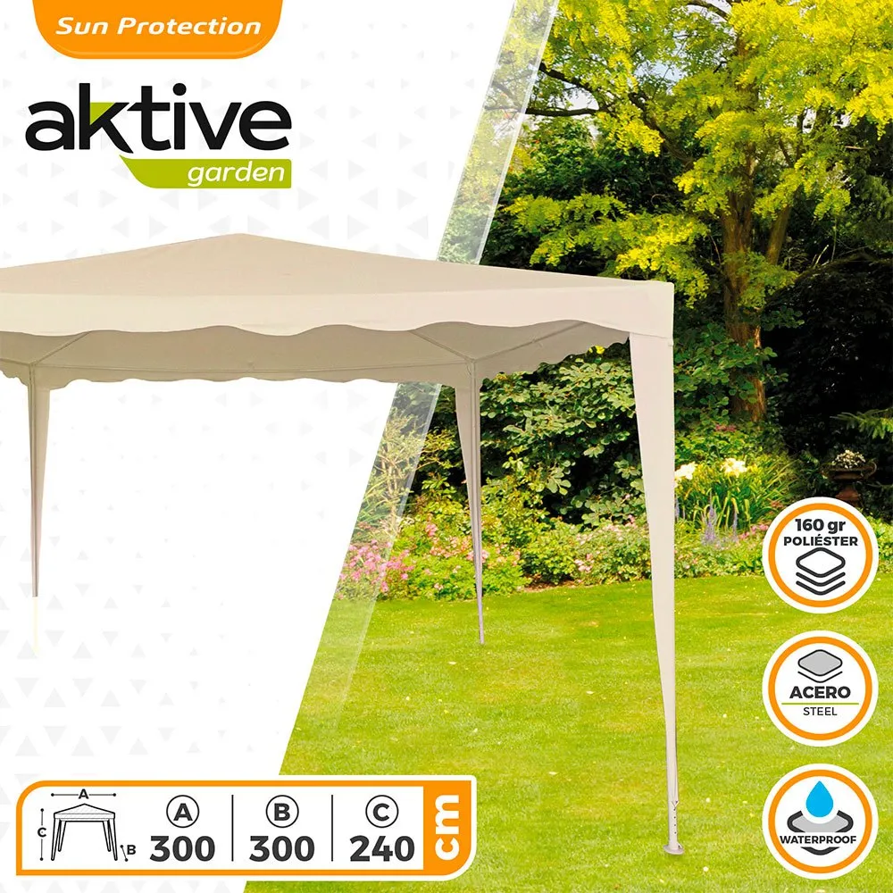 Aktive Kvadratisk Lysthus 300x300x240 Cm unisex, Beige, One Size