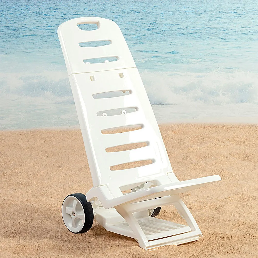 Aktive Lavekloss Sammenleggbar Stol I Aluminium Med Hjul unisex, White / grey, 101 x 41 x 42cm