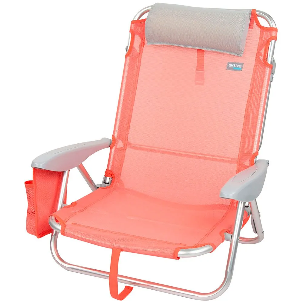 Aktive Multiposisjon Sammenleggbar Strandstol Med Pute unisex, Coral, One Size Aktive Multiposisjon Sammenleggbar Strandstol Med Pute unisex, Coral, One Size