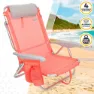Aktive Multiposisjon Sammenleggbar Strandstol Med Pute unisex, Coral, One Size