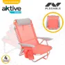 Aktive Multiposisjon Sammenleggbar Strandstol Med Pute unisex, Coral, One Size