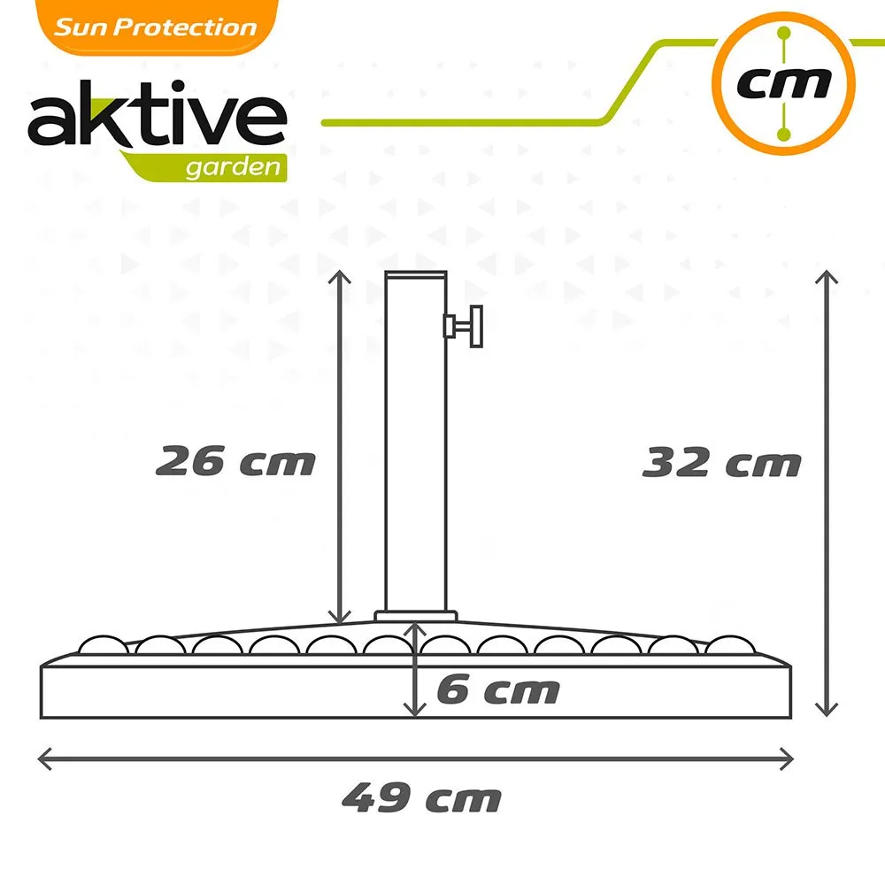 Aktive Parasoll Med Rund Base I Polyresin 38-48 Mm unisex, Black, 49 x 33cm