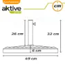 Aktive Parasoll Med Rund Base I Polyresin 38-48 Mm unisex, Black, 49 x 33cm