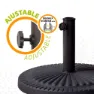Aktive Parasoll Med Rund Base I Polyresin 38-48 Mm unisex, Black, 49 x 33cm
