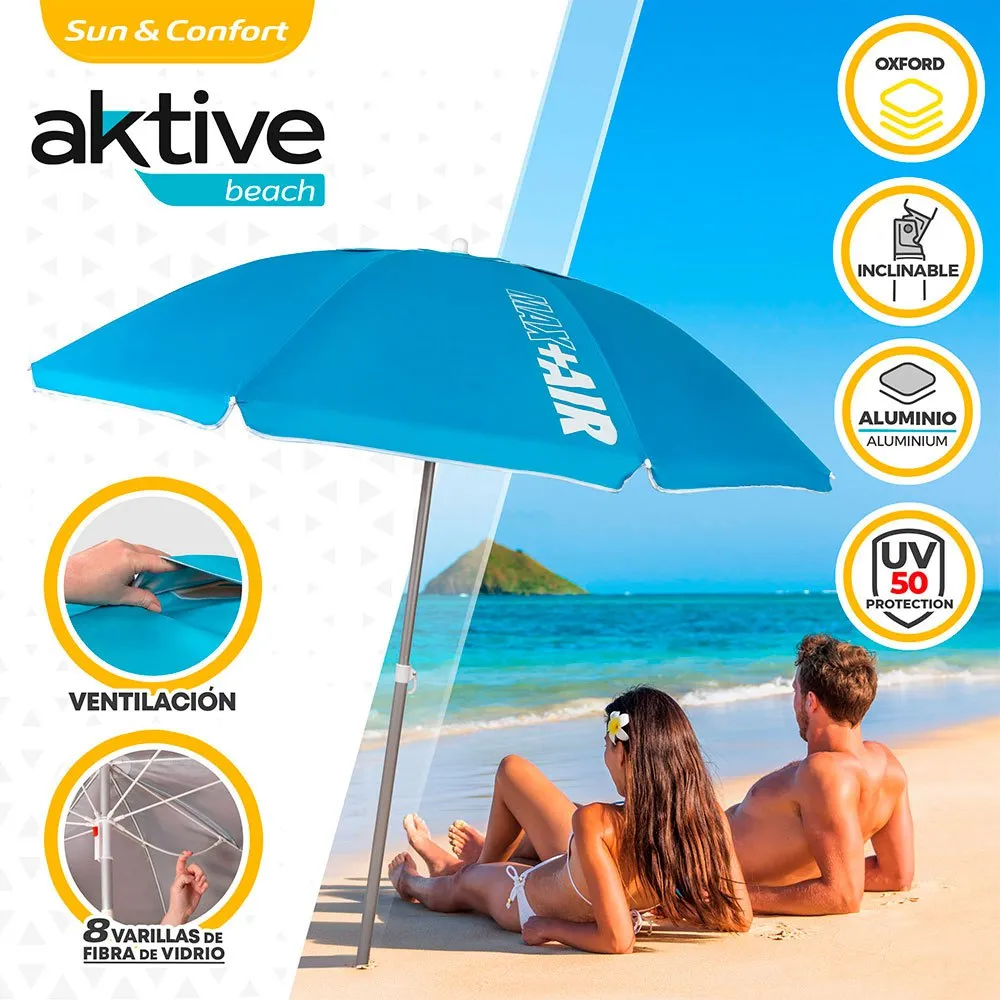 Aktive Parasoll Uv50-beskyttelse 200 Cm unisex, Blue, One Size
