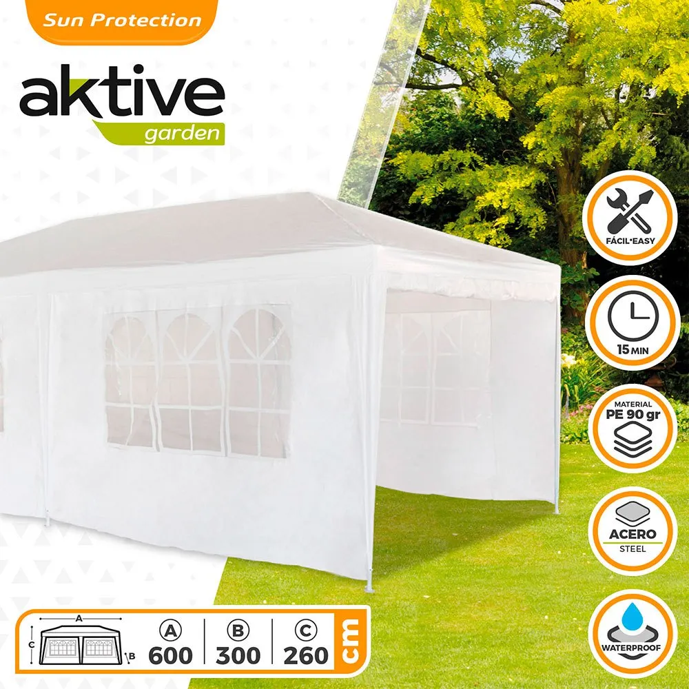 Aktive Polyester Sammenleggbart Telt 300x600x260 Cm unisex, White, One Size Aktive Polyester Sammenleggbart Telt 300x600x260 Cm unisex, White, One Size