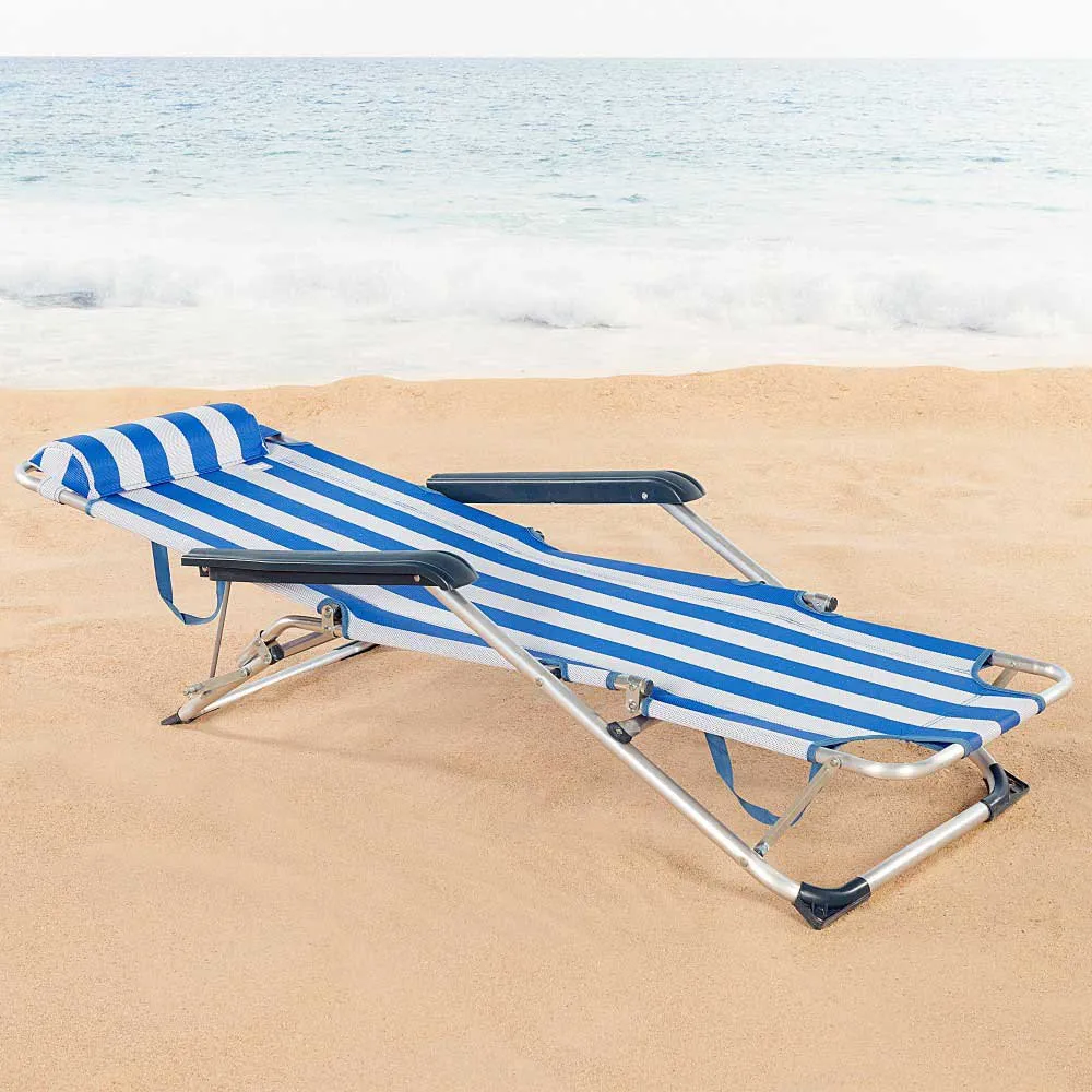 Aktive Regulerbar Solseng Med Pute Refurbished, Blue / white, 153 x 60 x 83cm