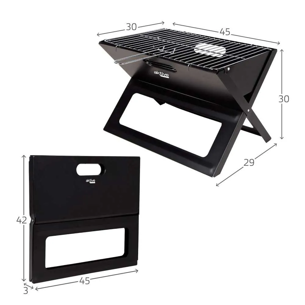 Aktive Rektangulær Bærbar Sammenleggbar Grill unisex, Black, 45 x 30cm Aktive Rektangulær Bærbar Sammenleggbar Grill unisex, Black, 45 x 30cm