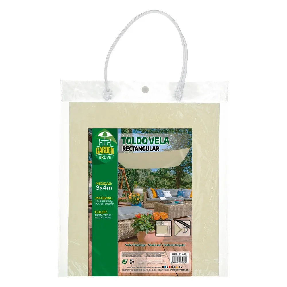 Aktive Rektangulær Solseil 300x400 Cm unisex, Beige, One Size
