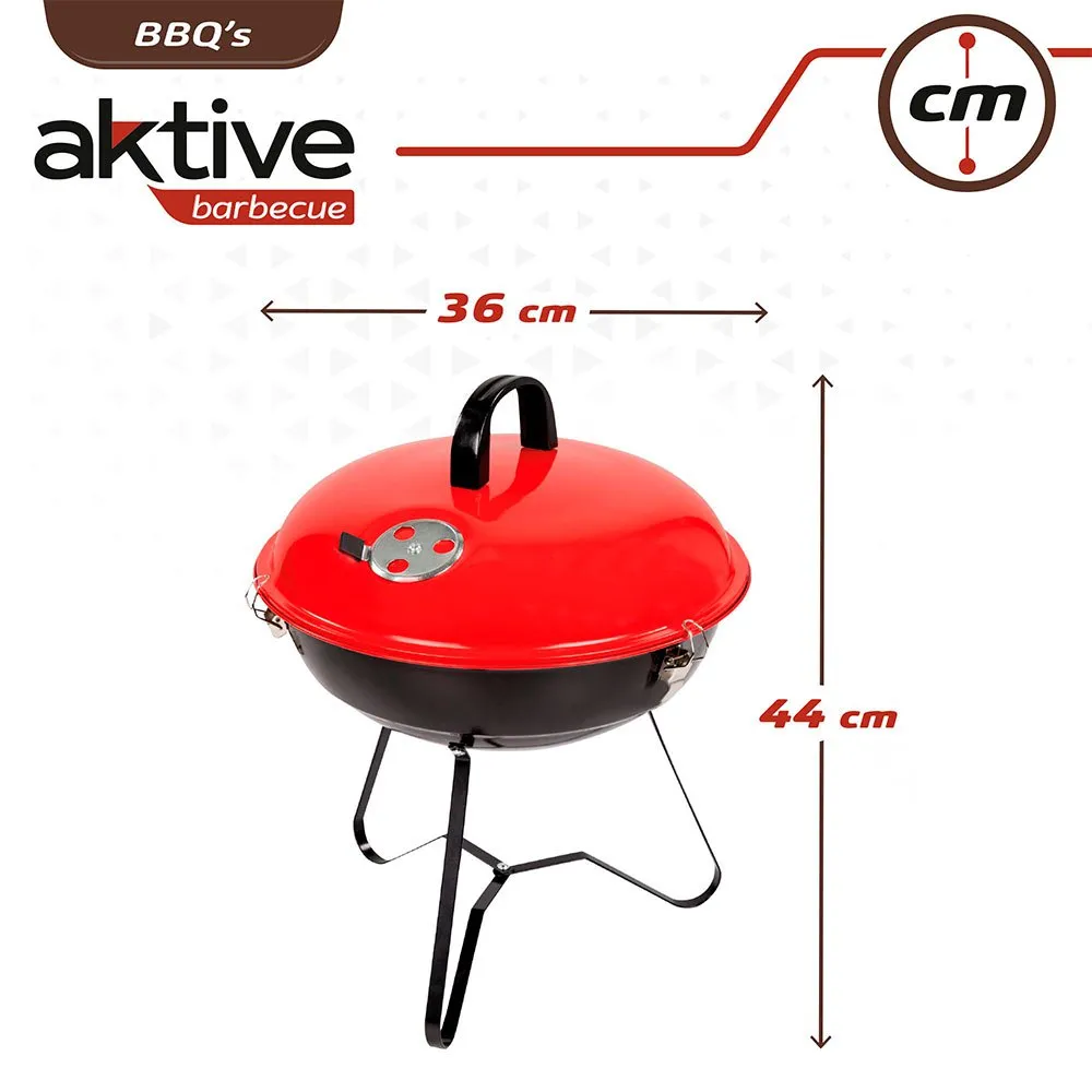 Aktive Rund Kullgrill 36 Cm unisex, Black, One Size