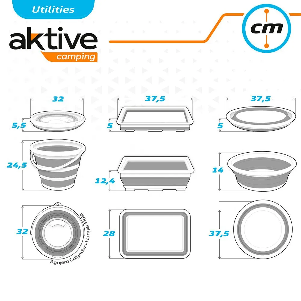 Aktive Sammenleggbar Campingsett, Grey, One Size