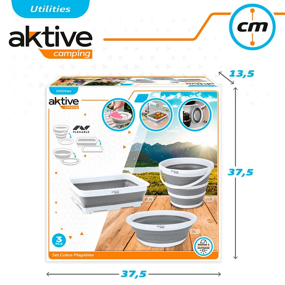 Aktive Sammenleggbar Campingsett, Grey, One Size