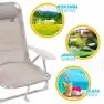 Aktive Sammenleggbar Multiposisjons Strandstol I Aluminium Refurbished unisex, Beige, One Size